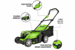 48V (24V x 2) 17" Cordless Battery Push Lawn Mower - Image 2