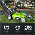 40V 16" Cordless Battery Push Lawn Mower w/ 4.0Ah Battery & Charger - Image 5