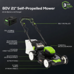 80V 21" Cordless Battery 3-in-1 Self-Propelled Lawn Mower w/ 4.0Ah Battery & Charger - Image 3