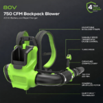 80V 750CFM Cordless Battery Backpack Blower (4Ah Battery & Charger Included) - Image 2