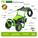 3000 PSI Pressure Washer, 15" Surface Cleaner and Extension Combo Kit - Image 2