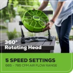 AirForce 40V Cordless Fan with AC/DC Power & 360° Rotation – Portable High Airflow Fan (Tool Only) - Image 6