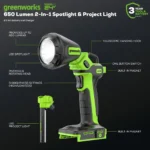 DualBeam 24V Cordless 2-in-1 Work Light with Battery & Charger – Adjustable LED Spotlight & Floodlight - Image 2