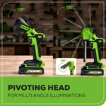 DualBeam 24V Cordless 2-in-1 Work Light with Battery & Charger – Adjustable LED Spotlight & Floodlight - Image 7