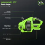 PowerFlow 24V Cordless Drain Auger 23FT with 2Ah Battery & Charger – High Torque Clog Remover - Image 2