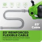 PowerFlow 24V Cordless Drain Auger 23FT with 2Ah Battery & Charger – High Torque Clog Remover - Image 5