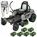 EGO Power+ ZT4214L Z6 42 Inch Zero Turn Riding Mower with (6) 6Ah Batteries and Charger