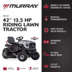 MT100 42 In. 13.5 HP 500Cc E1350 Series Briggs and Stratton Engine 6-Speed Manual Gas Riding Lawn Tractor Mower - Image 2