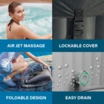 Avenli Oasis 2-3 Person Inflatable Hot Tub Spa + Cover, Rapid Heating up to 104°F, 105 Water Jets, 181 gal Capacity - Image 9