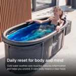 The Pod Company Long Pod Cold Plunge – 126-Gallon Extra-Large Inflatable Ice Bath Tub for Cold Water Therapy – Full-Body Stretch Design, Insulated & Water Chiller Compatible - Image 5