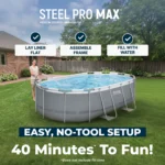 Bestway Steel Pro MAX 14 ft x 8 ft 2 in x 39.5 In, Oval Above Ground Pool Set, Outdoor Frame Swimming Pool - Image 3