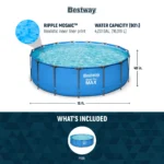Bestway Steel Pro MAX 15′ x 48″ Round Above Ground Swimming Pool & Pool Ladder - Image 3