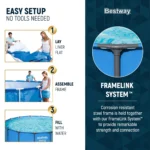 Bestway Steel Pro MAX 15′ x 48″ Round Above Ground Swimming Pool & Pool Ladder - Image 4