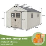 10x14 FT Kick-it Plastic Storage Shed with Skylight & Windows - Image 3