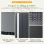 5x3 Plastic Outdoor Storage Shed with Lockable Door, Dark Gray - Image 4