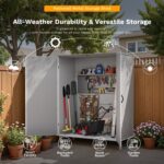 5x3 Plastic Outdoor Storage Shed with Lockable Door, Gray - Image 6