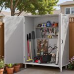 5x3 Plastic Outdoor Storage Shed with Lockable Door, Gray - Image 2