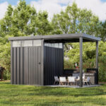 6x8 Metal Storage Shed with 7x8 Pergola Covered Porch - Image 11