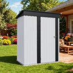 5x3 Metal Shed with Sloped Roof and Lockable Door (White) - Image 8