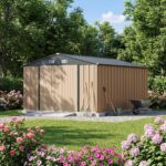 10x12 Metal Shed with Vents, Brown - Image 2