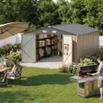 10x12 Metal Shed with Vents, Brown - Image 11