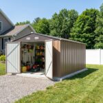 10x12 Metal Shed with Floor Frame, Brown - Image 10