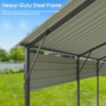 Belutku 10'x15' Metal Carport with Vertical Roof, Black - Image 5