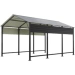 Belutku 10'x15' Metal Carport with Vertical Roof, Black