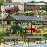 10x20ft Metal Carport Canopy with Galvanized Gable Roof - Image 3