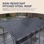 Belutku 12'x20' Metal Carport with Vertical Roof, Black - Image 5