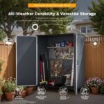 5x3 Plastic Outdoor Storage Shed with Lockable Door, Dark Gray - Image 6