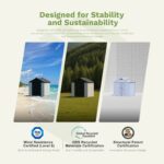 Kick-it 8x12 Plastic Storage Shed with Floor, Brown - Image 6