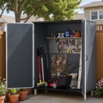 5x3 Plastic Outdoor Storage Shed with Lockable Door, Dark Gray - Image 2