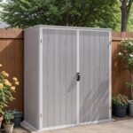 5x3 Plastic Outdoor Storage Shed with Lockable Door, Gray - Image 8