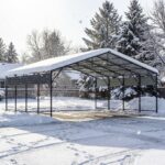 Belutku 20x20 ft Outdoor Metal Carport, Black - Image 9