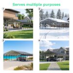 Belutku 20x30 ft Outdoor Metal Carport, Black - Image 8
