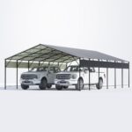 Belutku 20x30 ft Outdoor Metal Carport, Black - Image 12