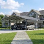 Belutku 20x30 ft Outdoor Metal Carport, Black - Image 2