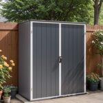5x3 Plastic Outdoor Storage Shed with Lockable Door, Dark Gray - Image 8