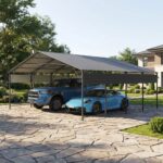 Belutku 20x20 ft Outdoor Metal Carport, Black - Image 10