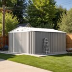 10x12 Metal Shed with Vents, Gray - Image 8