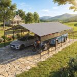 Belutku 20x30 ft Outdoor Metal Carport, Black - Image 9