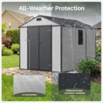 8x10 Plastic Storage Shed with Window and Lockable Door, Gray - Image 5