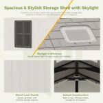 10x10 FT Plastic Storage Shed with Skylight & Windows & Lock - Image 5