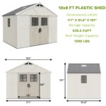 10x8 FT Kick-it Plastic Storage Shed with Skylight & Windows - Image 3