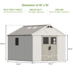 10x10 FT Plastic Storage Shed with Skylight & Windows & Lock - Image 3
