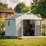 10x10 FT Plastic Storage Shed with Skylight & Windows & Lock - Image 8