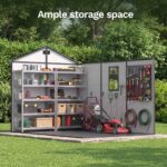8x10 Plastic Storage Shed with Window and Lockable Door, Gray - Image 6