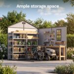 8x8 Plastic Storage Shed with Window and Lockable Door, Gray - Image 5