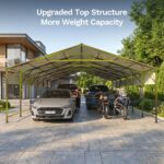 Belutku 20x30 ft Outdoor Metal Carport, Black - Image 4
